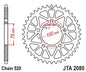 JT Racelite Aluminium Black Sprocket JTA2080.44BLK
