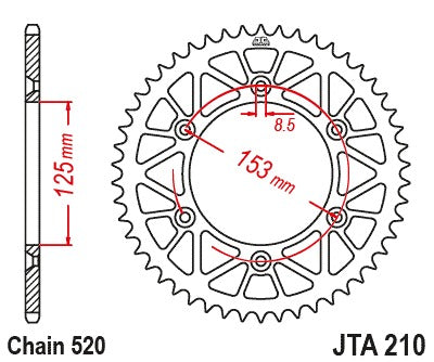 JT Racelite Aluminium Red Sprocket JTA210.47RED