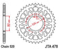 JT Racelite Aluminium Black Sprocket JTA478.42BLK