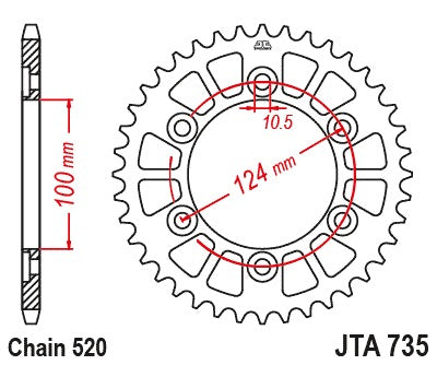 JT Racelite Aluminium Black Sprocket JTA735.38BLK