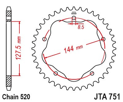 JT Racelite Aluminium Black Sprocket JTA751.40BLK