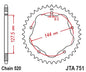 JT Racelite Aluminium Black Sprocket JTA751.38BLK