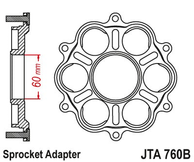 JT Racelite Aluminium Sprocket Carrier Sprocket JTA760B