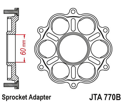JT Racelite Aluminium Sprocket Carrier Sprocket JTA770B