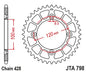 JT Racelite Aluminium Black Sprocket JTA798.52BLK