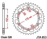 JT Racelite Aluminium Black Sprocket JTA853.46BLK