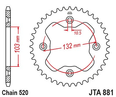 JT Racelite Aluminium Orange Sprocket JTA881.38ORG