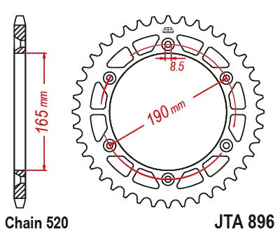 JT Racelite Aluminium Black Sprocket JTA896.50BLK
