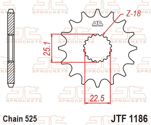 JT Front Sprocket JTF1186.16RB - Rubber Cushioned