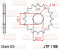 JT Front Sprocket JTF1186.16RB - Rubber Cushioned
