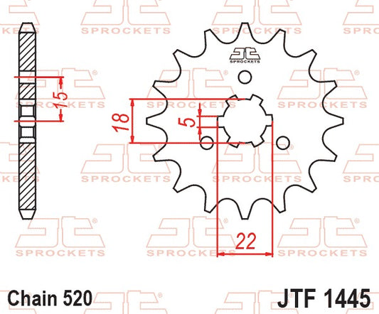 JT Front Sprocket JTF1445.13SC - Self Cleaning Lightweight