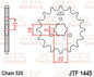 JT Front Sprocket JTF1445.13SC - Self Cleaning Lightweight