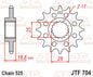 JT Front Sprocket JTF704.15RB - Rubber Cushioned
