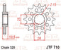 JT Front Sprocket JTF710-15 RB - Rubber Cushioned