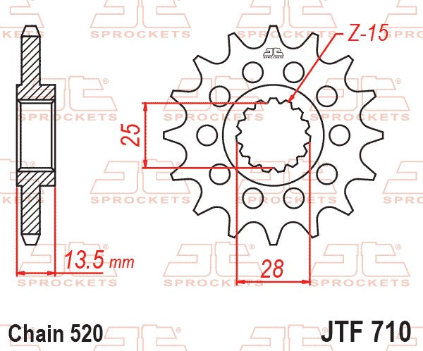 JT Front Sprocket JTF710-17 RB - Rubber Cushioned