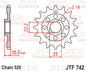 JT Front Sprocket JTF742.15RB - Rubber Cushioned