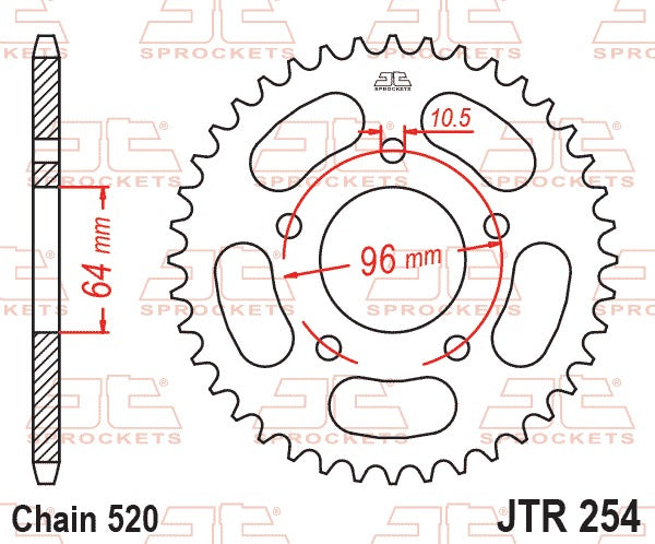 JT Rear Sprocket JTR254.37