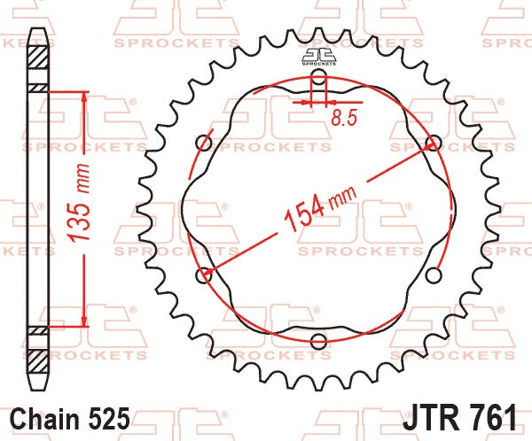 JT Rear Sprocket JTR761.38 - To Fit JTA760B or JTA770B Adapter