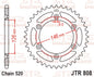 JT Rear Sprocket JTR808.50SC - Self Cleaning Lightweight