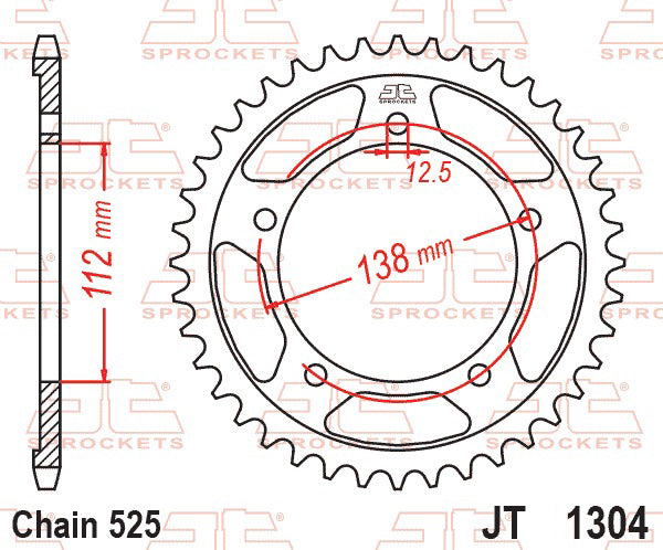 JT Twinstar Steel/Alu Gold Sprocket JTX1304.41GLD
