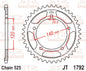 JT Twinstar Steel/Alu Gold Sprocket JTX1792.42GLD