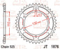 JT Twinstar Steel/Alu Gold Sprocket JTX1876.46GLD