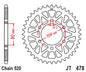 JT Twinstar Steel/Alu Gold Sprocket JTX478.45GLD
