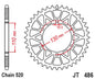 JT Twinstar Steel/Alu Gold Sprocket JTX486.42GLD