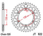 JT Twinstar Steel/Alu Gold Sprocket JTX822.48GLD