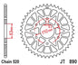 JT Twinstar Steel/Alu Orange Sprocket JTX890.45ORG