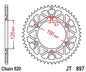 JT Twinstar Steel/Alu Orange Sprocket JTX897.41ORG