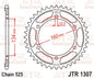 JT Rear Sprocket JTR1307.45ZBK - Black Zinc