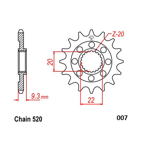 Moto-Master Steel Front Sprocket - 520-13 - Kawasaki