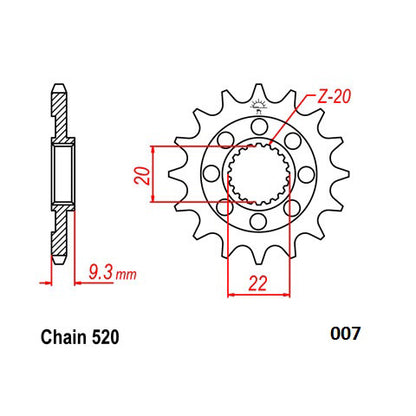 Moto-Master Steel Front Sprocket - 520-13 - Kawasaki