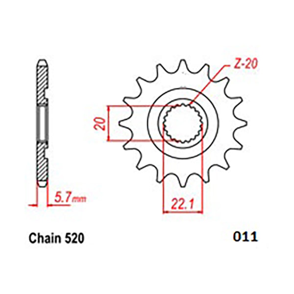 Moto-Master Steel Front Sprocket - 520-13 - GasGas/Yamaha