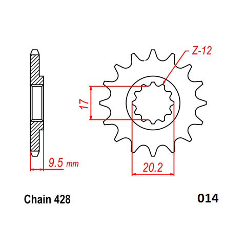 Moto-Master Steel Front Sprocket - 428-13 - KTM 85/105 SX 04-17 JTF1905
