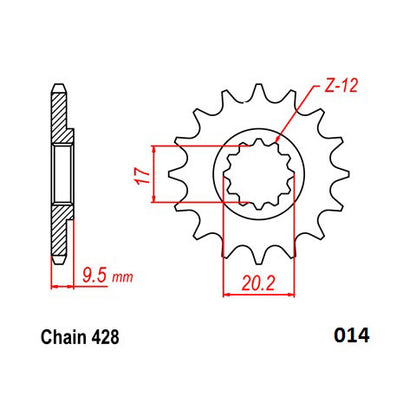 Moto-Master Steel Front Sprocket - 428-13 - KTM 85/105 SX 04-17 JTF1905