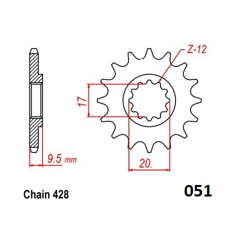 Moto-Master Steel Front Sprocket - 428-14 - KTM 85SX (2018-)