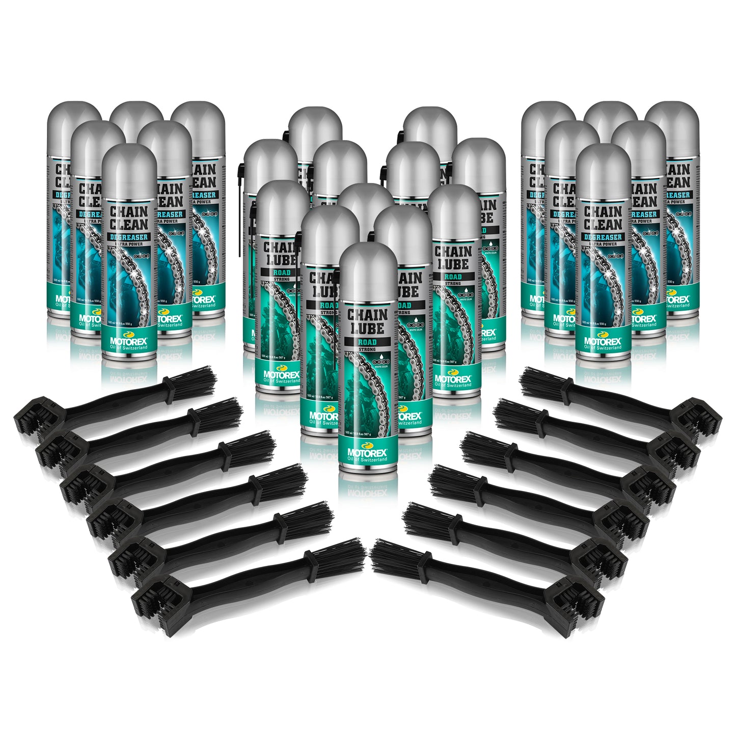Motorex Road chain clean/ lube bundle - Chain Clean, Road Chain Lube, Harvard cleaning brushes
