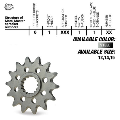 Moto-Master Steel Front Sprocket - 520-14 - KTM/Hqv/GasGas