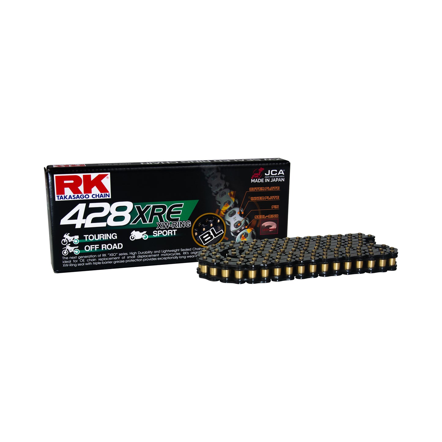 RK BL428XRE-130 Black Scale XW-Ring Chain