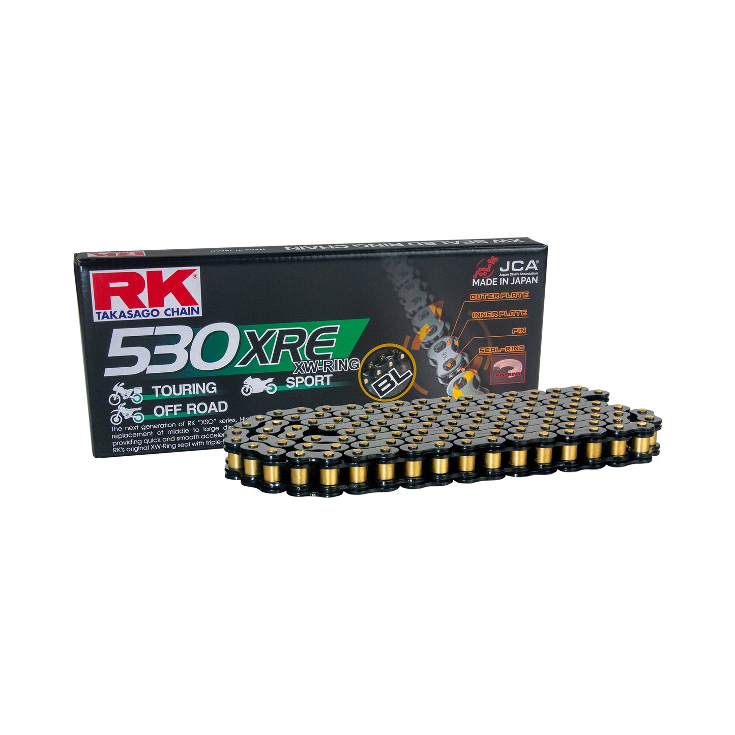 RK BL530XRE-118 Black Scale XW-Ring Chain