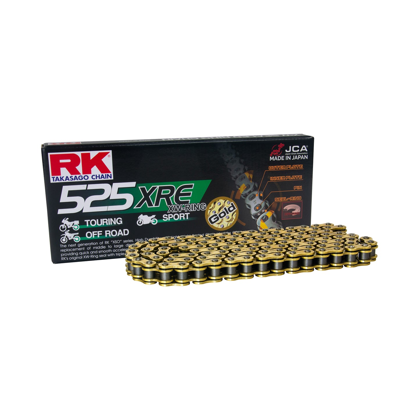 RK GB525XRE-100 Gold XW-Ring Chain