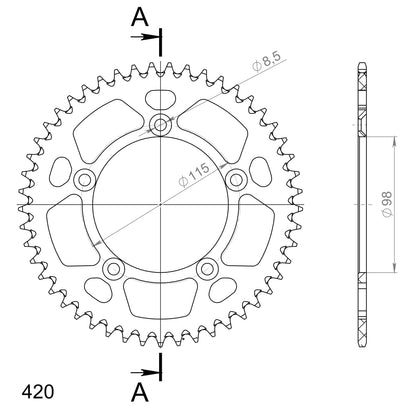 SuperSprox Rear Alloy MX RAL-4-49-BLK AP-BN56