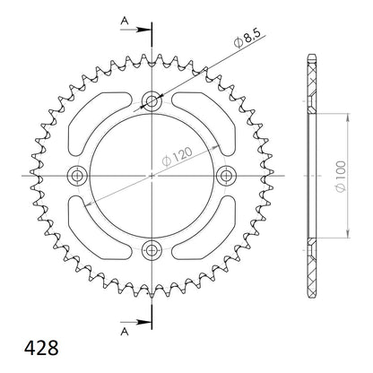 SuperSprox Rear Alloy MX RAL-998-47-Blue AP-BN35