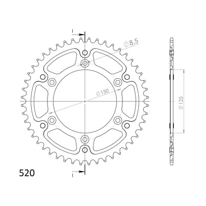 SuperSprox Rear Stealth RST-990-48-Red Gas Gas
