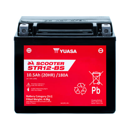 Yuasa STR12-BS (CP) (YTX12A) 12V MF VRLA Scooter Battery