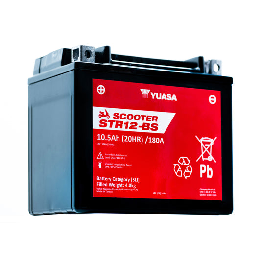 Yuasa STR12-BS (CP) (YTX12A) 12V MF VRLA Scooter Battery