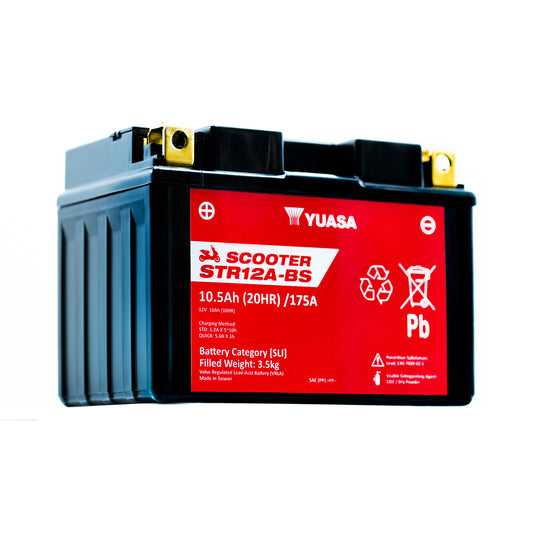 Yuasa STR12A-BS (CP) (YT12A) 12V MF VRLA Scooter Battery