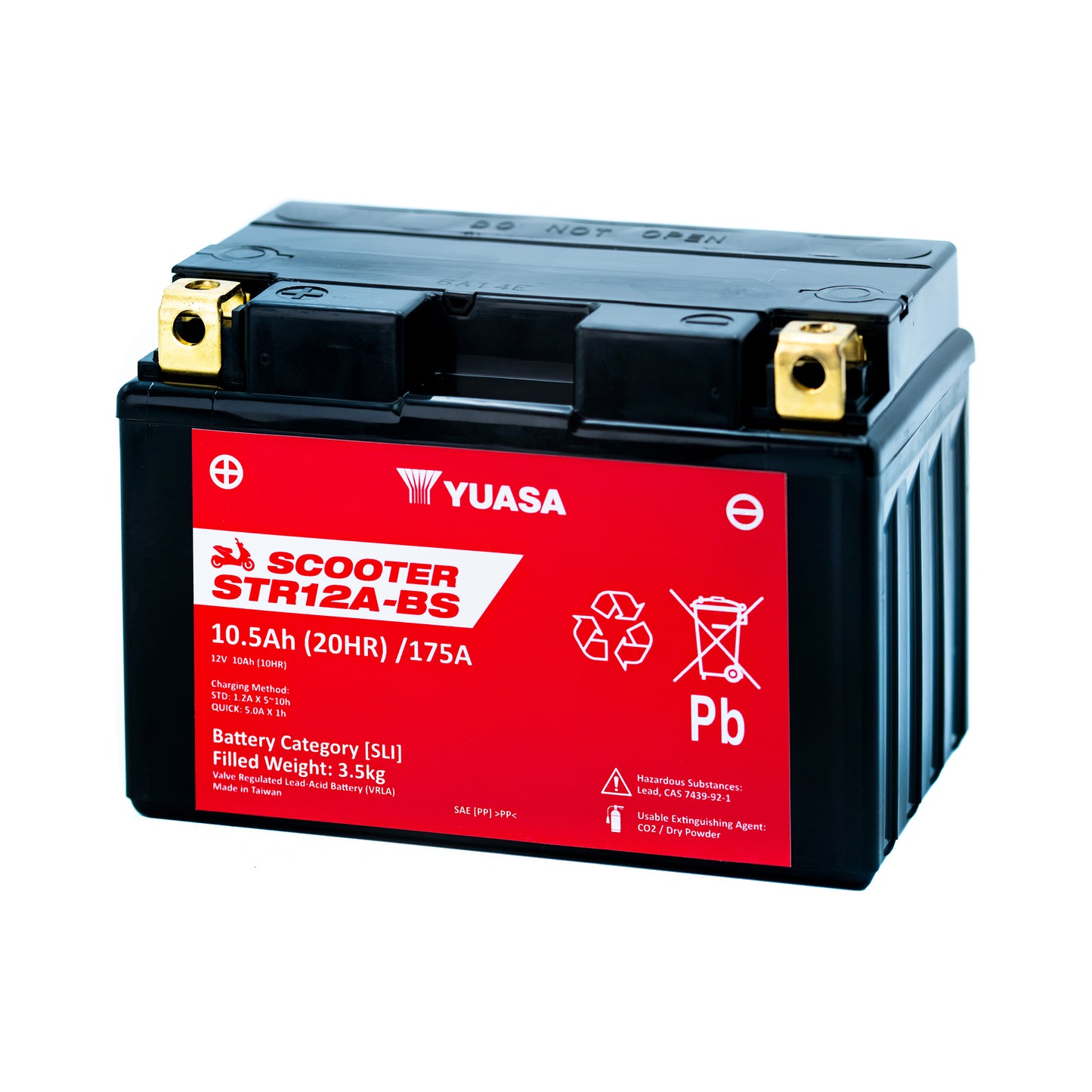 Yuasa STR12A-BS (WC) (YT12A) 12V MF VRLA Scooter Battery